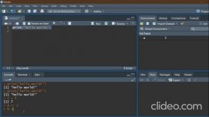 "Hello world" using R language