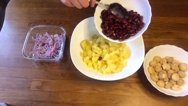 Постный  САЛАТ с грибами. Простой и Вкусный Рецепт!