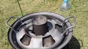 Печь под казан из колёсных дисков своими руками. Испытания.