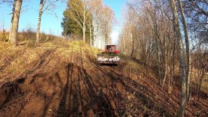 ДТ-75. Испытание лыж для отвала. Мойка трактора