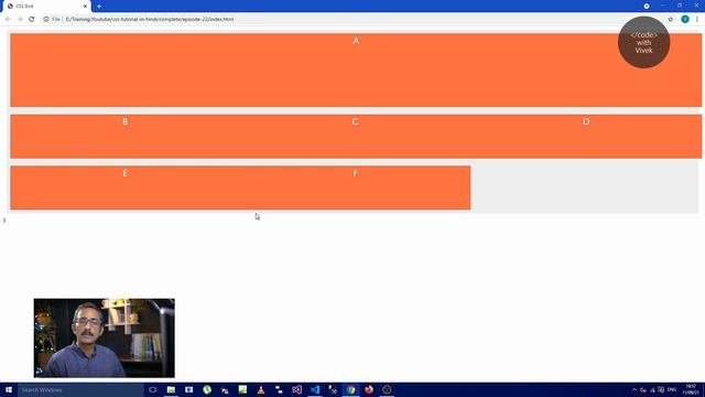 CSS Grid Row and Column Spans  | Episode 22 | CSS Tutorial in Hindi | CSS Beginner to Advanced ?