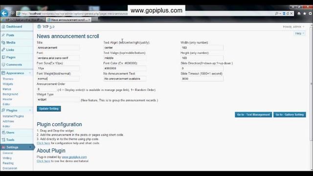 gopiplus com news announcement scroll wordpress plugin смотреть онлайн