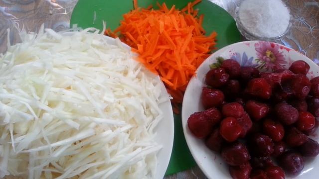 Капуста с вишней Засолка