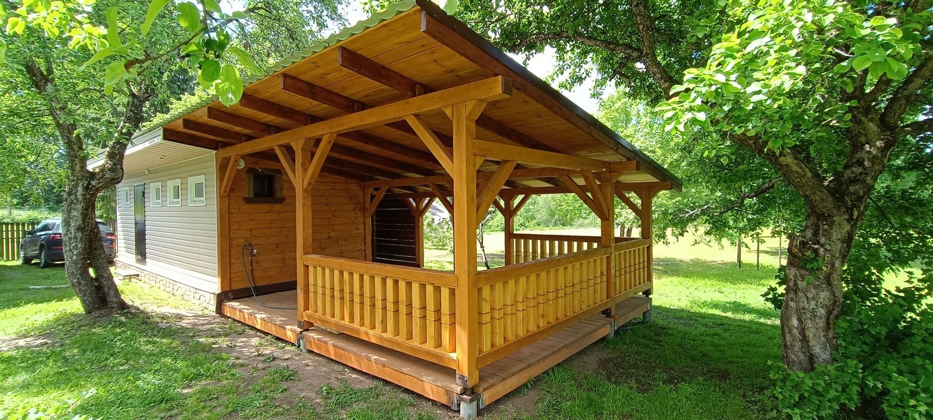 Летняя кухня из технического навеса. Обзор и все этапы строительства смотреть онлайн