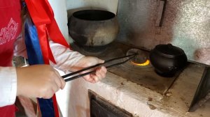 Ячневая каша в русской печи