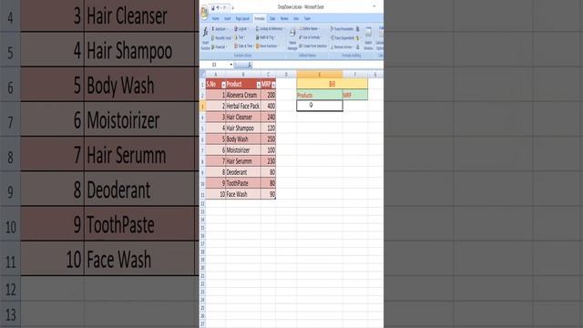 Dynamic Drop Down List in Excel in Less than 60 Secs