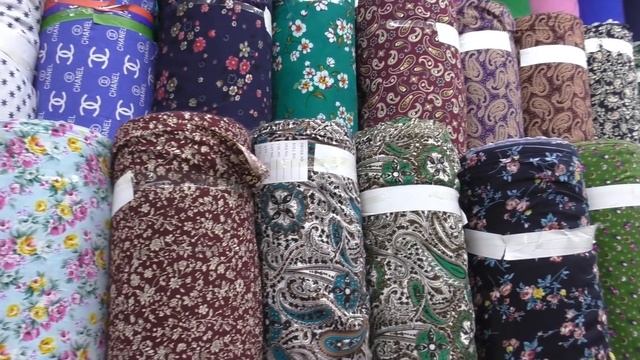 Штапель оптом и в розницу , рынок Мадина,Бишкек, весна 2019 смотреть онлайн