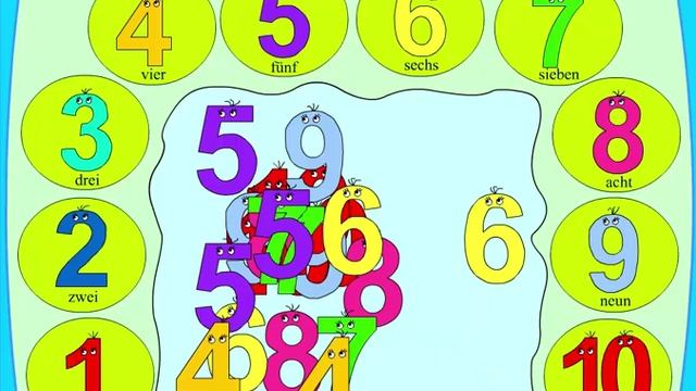 Учимся считать по немецки. Обучающий мультик./Erfahren Sie von 1-10 zu zählen. Cartoon für Kinder. смотреть онлайн
