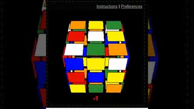 Rubik's cube on hi-games.net solved in 7.08 (LL skip)