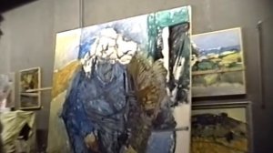 Kostas Loustas is painting Domna Evnouhidou