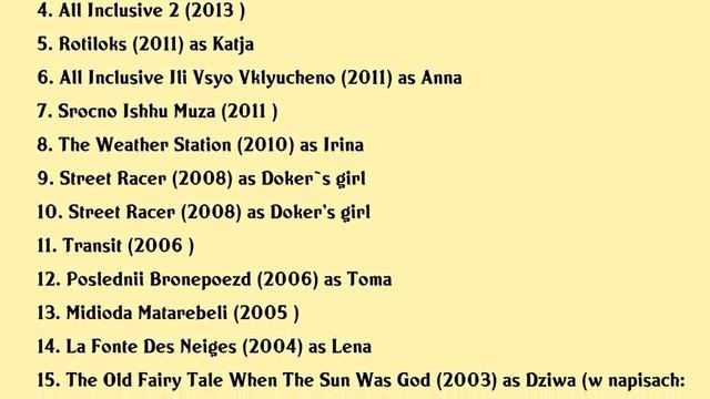 Marina Aleksandrova Movies List Marina Aleksandrova| Filmography Of Marina Aleksandrova