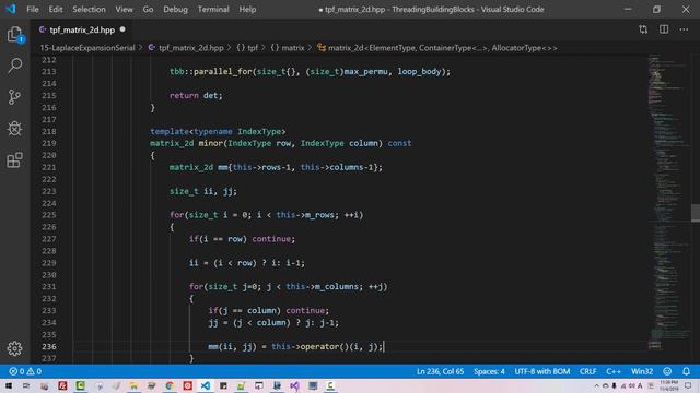 TBB #15: Problem Solving Strategy - Laplace Expansion in C++!