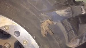 ITP black water 28x1.00 R14 with 7 tire plugs in the side wall.