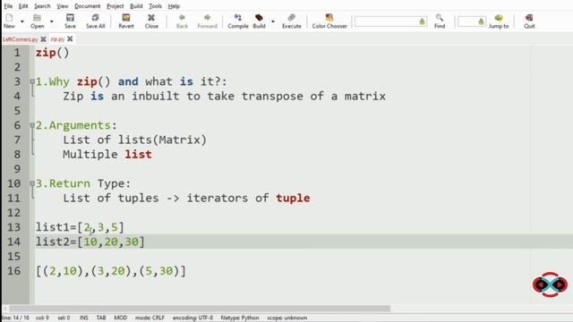 Zip function in python
