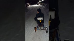 Детский снегоход с мотором триммера