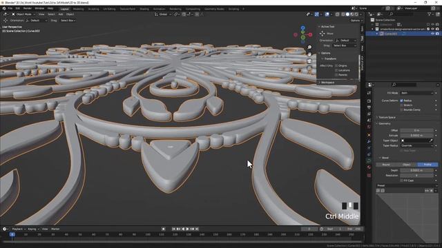 Convert 2D Design to 3D | Blender 3.4 tutorial #blender #blender3d #blendertutorial