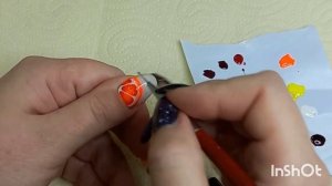 Как рисовать фрукты на ногтях, маникюр "Сочный апельсин "