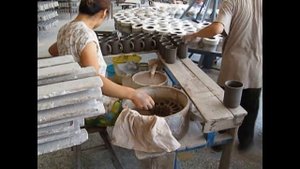 Производство керамических кружек в Китае 2009 год. Бэнбу. Ceramic cups production in China 2009.