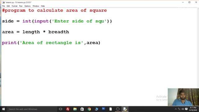 PROGRAM TO CALCULATE AREA OF RECTANGLE, SQUARE, TRIANGLE IN PYTHON |CBSE Class 11 & 12 IP CS