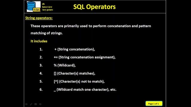 DB38. SQL - String Operators