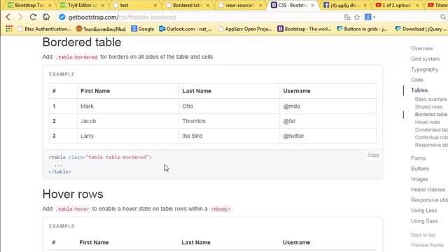 Bootstrap Bordered Table