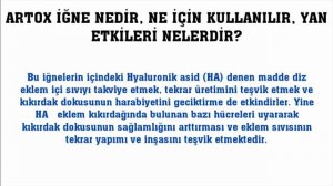 Artox İğne Nedir, Ne İçin Kullanılır, Ne İşe Yarar, Yan Etkileri Nelerdir?