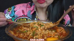 ASMR CHEESY SPICY NOODLES + ENOKI MUSHROOMS (EATING SOUNDS) NO TALKING | SAS-ASMR