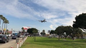 Delta Airlines (Boeing 767) landing at LAX Airport