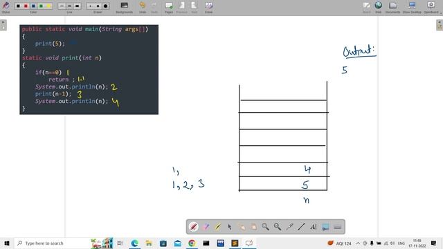 recursion in Java | print decreasing increasing using recursion