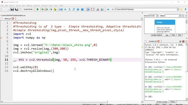 Lecture 20 -  Simple Thresholding | OpenCV and Image Processing in hindi | Full Tutorial |