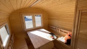 Баня-бочка Квадро 6м, светлая уютная комната отдыха. Выставка в городе Владимир- компания «ВсеБочки