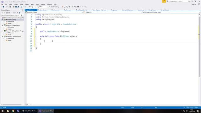 HOW TO PLAY SOUND EFFECTS WITH A TRIGGER IN C# UNITY TUTORIAL смотреть онлайн