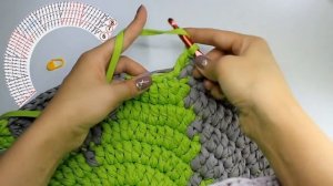 Коврик из трикотажной пряжи крючком(часть 2)/Crochet rug (part 2)