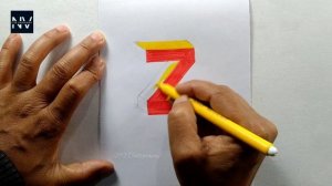 3D letter | 3D alphabet | 3D Drawing | 3D Font | Z letter design