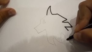 Как нарисовать волка . Видео обучение.