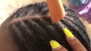 Close-Up Scratch Between Braids | ASMR