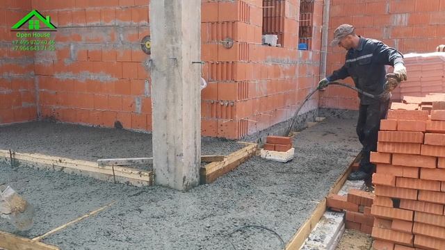 Дом из керамоблока, перекрытие, армопояс и отмостка смотреть онлайн