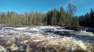 Сплав Уксунйоки май 2015, порог Слон, сплав плота