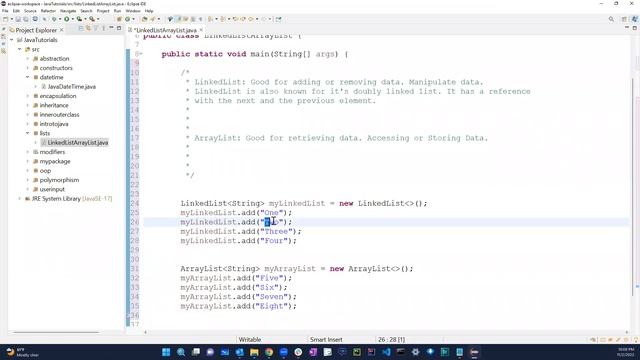 LinkedList vs  ArrayList