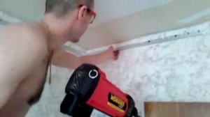 Монтаж профиля для Натяжного потолки монтажным пистолетом без пыли.