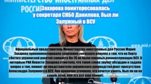 Захарова поинтересовалась у секретаря СНБО Данилова, был ли Залужный в ВСУ