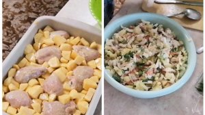 ОЧЕНЬ ВКУСНЫЙ САЛАТ С КОПЧЁНЫМ СУДАКОМ// КУРИНЫЕ БЕДРА ЗАПЕЧЁННЫЕ С КАРТОФЕЛЕМ В ДУХОВКЕ!!!
