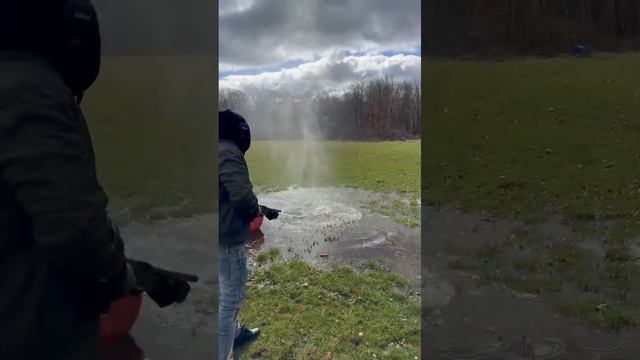 12ga Causes a Geyser #карабин #выстрел #авто