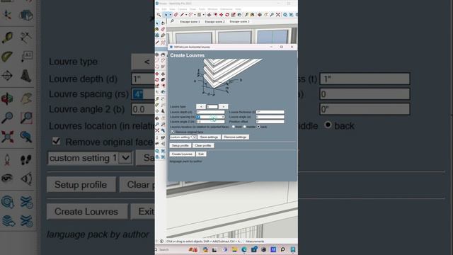 ✅Advance Modeling design “Louvered window” in SketchUp with 1001 bit tool #cad #new #viral