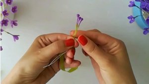 Ветка сирени из холодного фарфора. Мастер-класс.