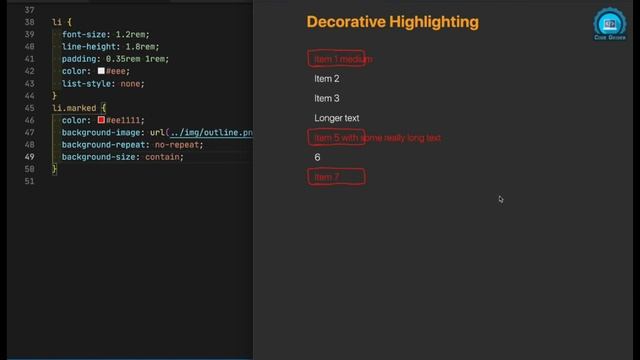 CSS List Items Decorative Highlighting - Codes Guider #csstutorial #css