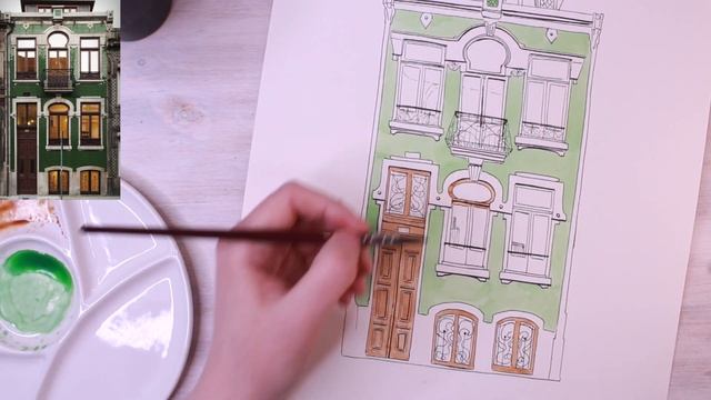 Архитектурный скетч. Модерн. Кирпичики / Speed Paint смотреть онлайн