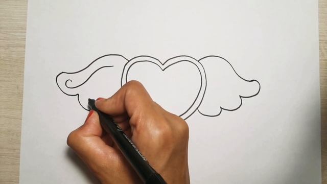 Милый рисунок/кавайное сердечко/рисунок сердечко/как нарисовать красивую Валентинку
