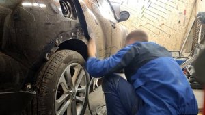 Ниссан Жук. Кузовной ремонт двери и арки крыла
