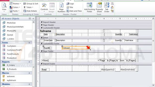 In the CustomerID footer of the R_Orders report insert a new text box which will calculate the... смотреть онлайн